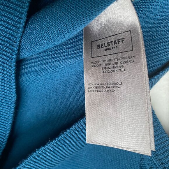 mens size XL Belstaff moto lightweight sweater‎ teal blue pristine Made in Italy - Picture 7 of 10
